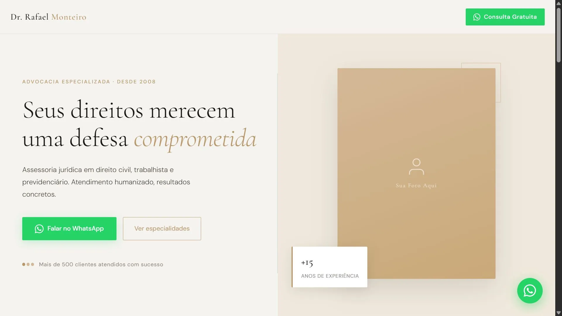 Landing page advogado