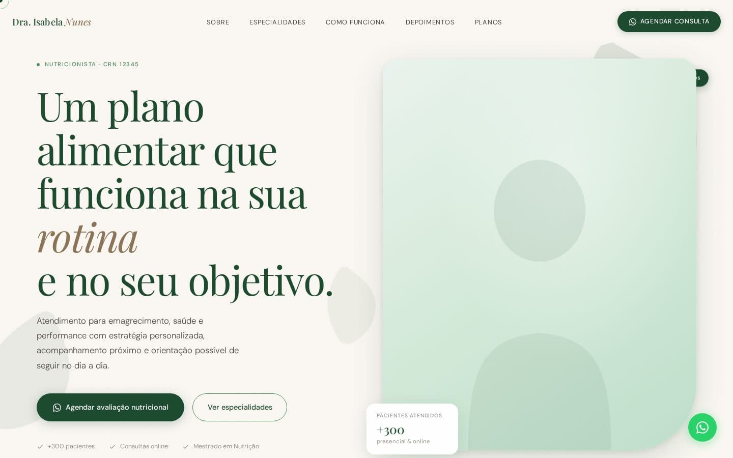 Landing page para nutricionista