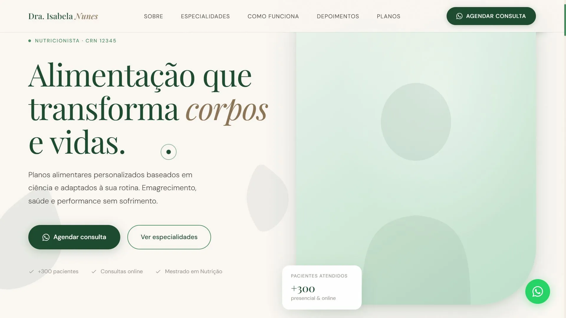 Landing page nutricionista