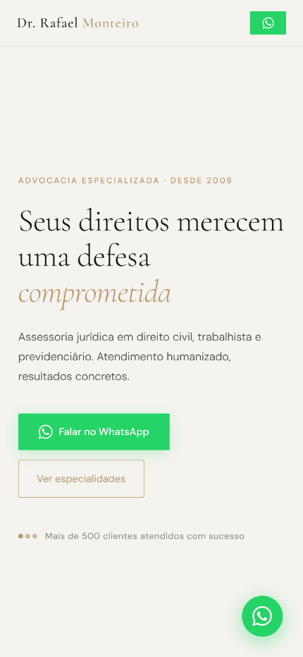 Página de captura para advogado