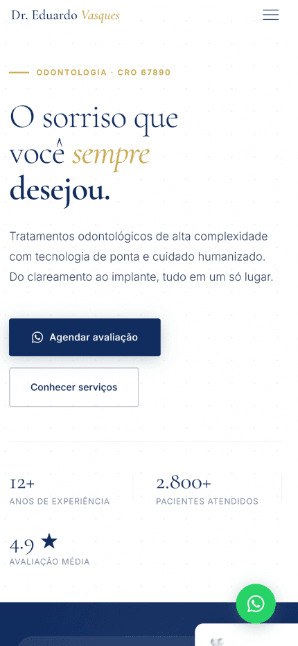 Página de captura para clínica odontológica
